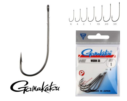 Gamakatsu Worm-36 db / 006 horog 6 db / csomag