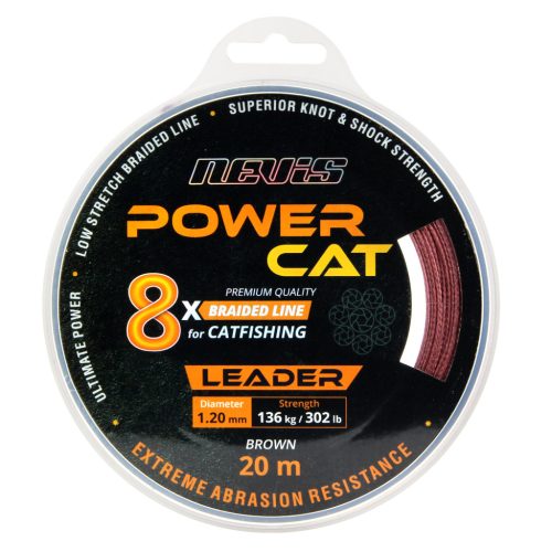 Nevis Powercat Braid Leader X8 20m 0.80mm fonott zsinór